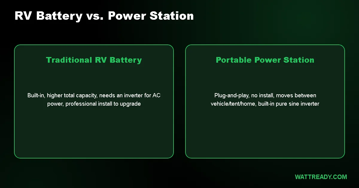 RV Battery vs Portable Power Station: Which Should You Choose?